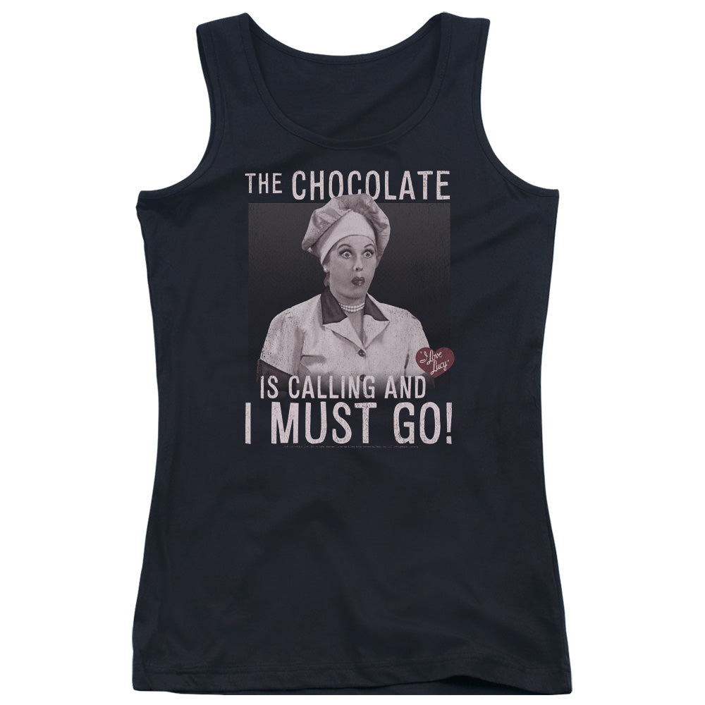 I Love Lucy Chocolate Calling Womens Tank Top Shirt Black