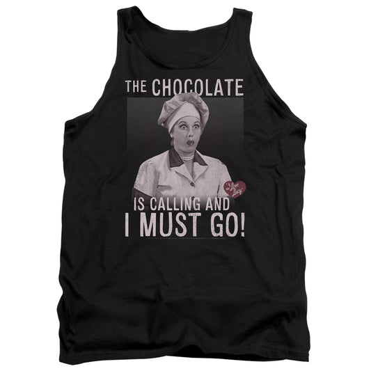 I Love Lucy Chocolate Calling Mens Tank Top Shirt Black