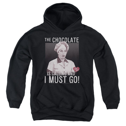 I Love Lucy Chocolate Calling Kids Youth Hoodie Black