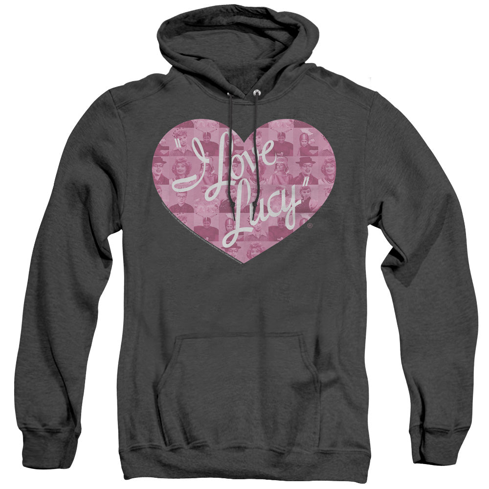 I Love Lucy Many Moods Logo Heather Mens Hoodie Black