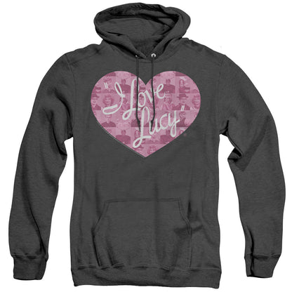 I Love Lucy Many Moods Logo Mens Heather Hoodie Black Officially Licensed