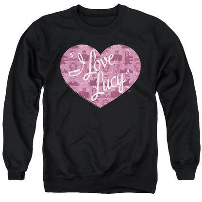 I Love Lucy Many Moods Logo Mens Crewneck Sweatshirt Black