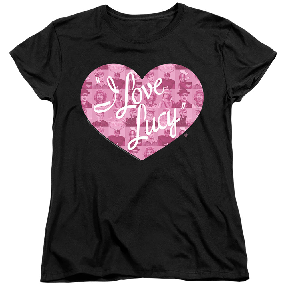 I Love Lucy Many Moods Logo Womens T Shirt Black