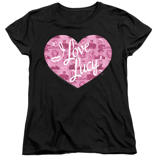 I Love Lucy Many Moods Logo Womens T Shirt Black