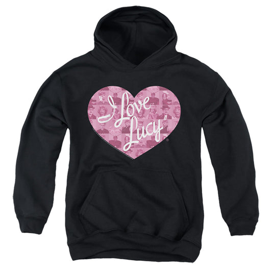 I Love Lucy Many Moods Logo Kids Youth Hoodie Black