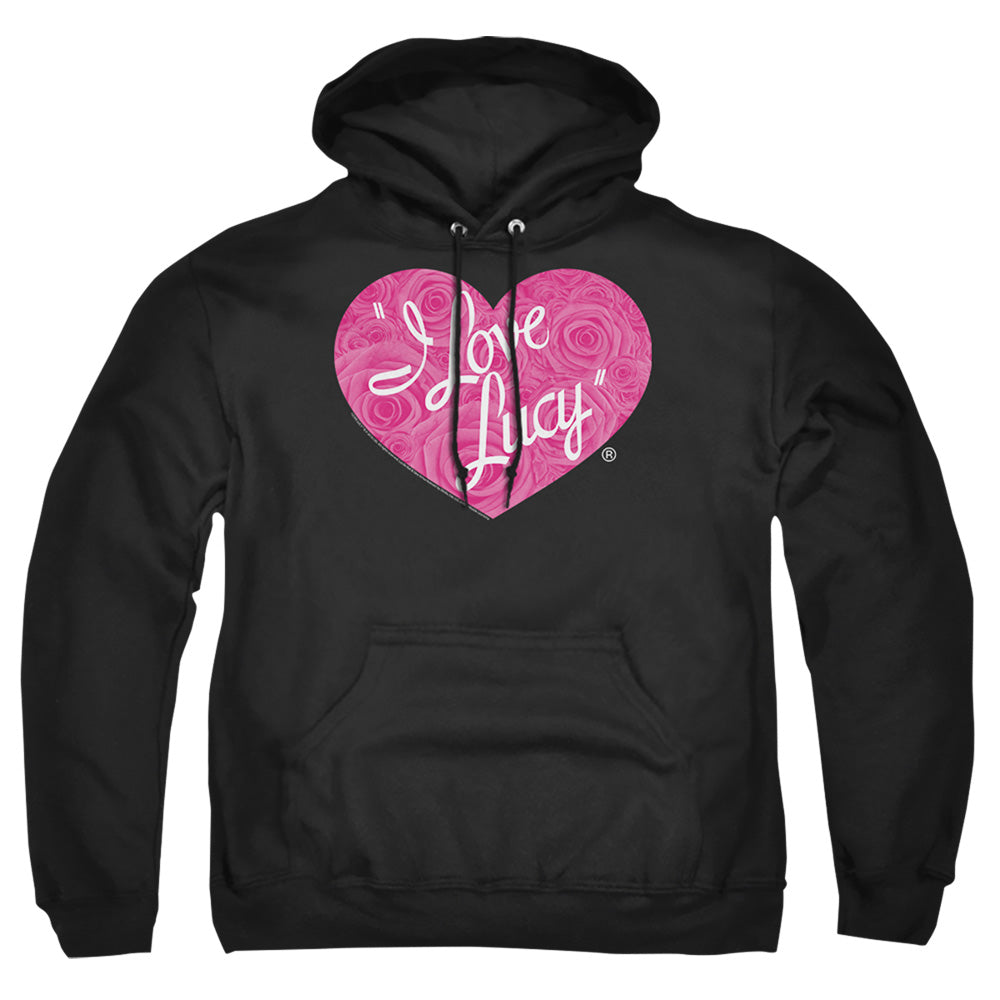 I Love Lucy Floral Logo Mens Hoodie Black Officially Licensed