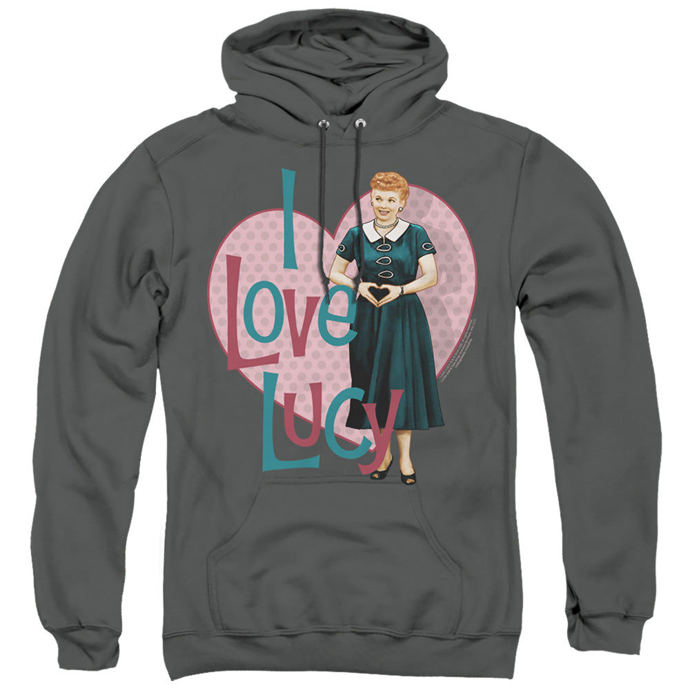 I Love Lucy Heart You Mens Hoodie Charcoal