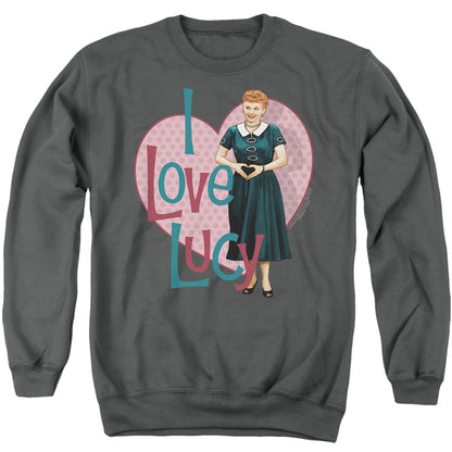 I Love Lucy Heart You Mens Crewneck Sweatshirt Charcoal