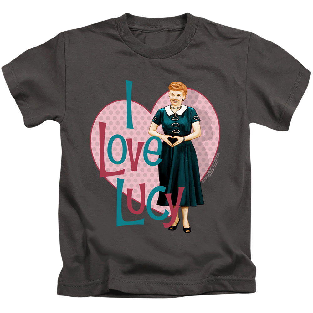 I Love Lucy Heart You Juvenile Kids Youth T Shirt Charcoal