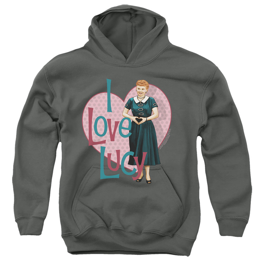 I Love Lucy Heart You Kids Youth Hoodie Charcoal