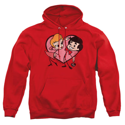 I Love Lucy Cartoon Love Mens Hoodie Red Officially Licensed