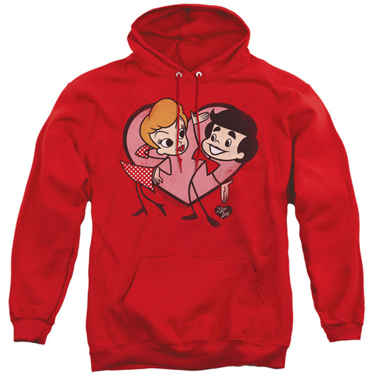 I Love Lucy Cartoon Love Mens Hoodie Red
