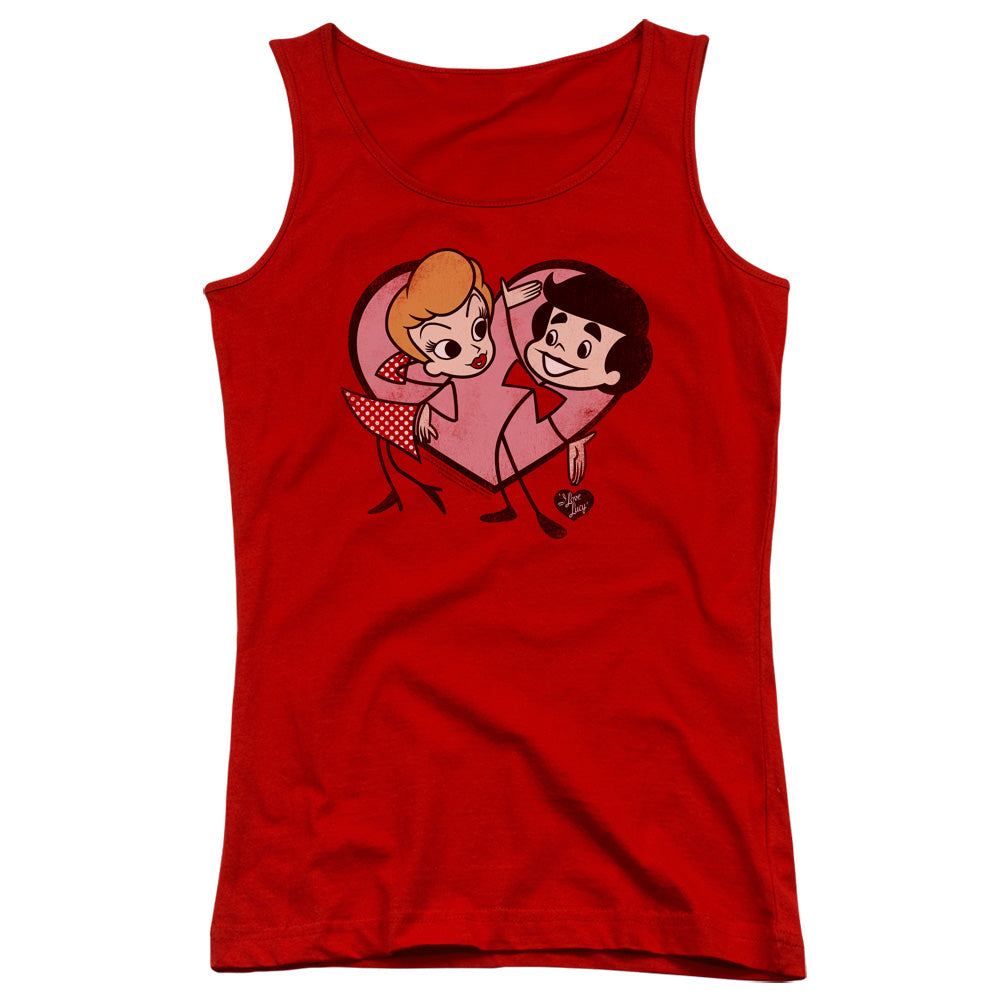 I Love Lucy Cartoon Love Womens Tank Top Shirt Red