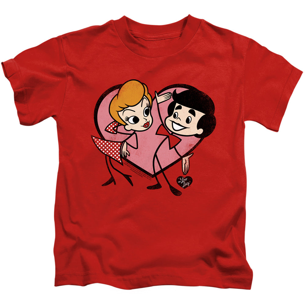 I Love Lucy Cartoon Love Juvenile Kids Youth T Shirt Red