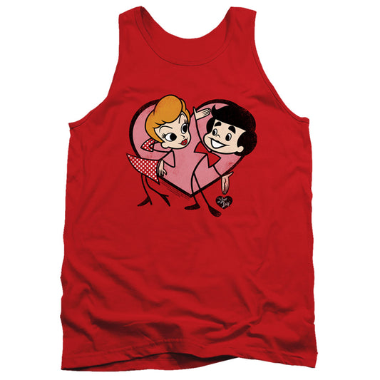 I Love Lucy Cartoon Love Mens Tank Top Shirt Red