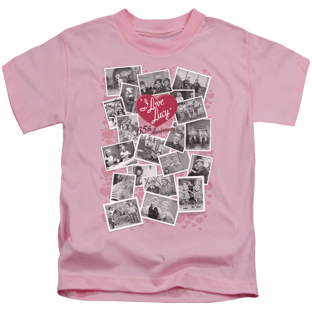 I Love Lucy 65th Anniversary Juvenile Kids Youth T Shirt Pink