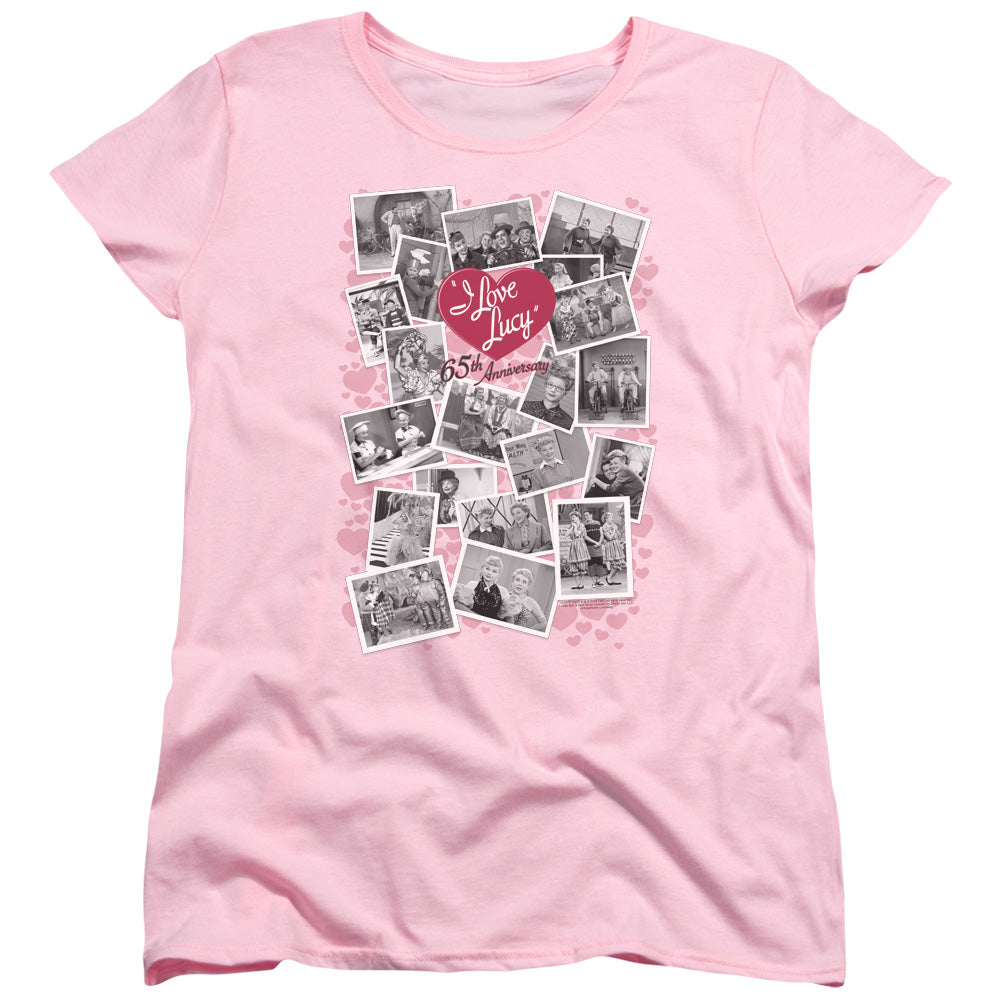 I Love Lucy 65th Anniversary Womens T Shirt Pink