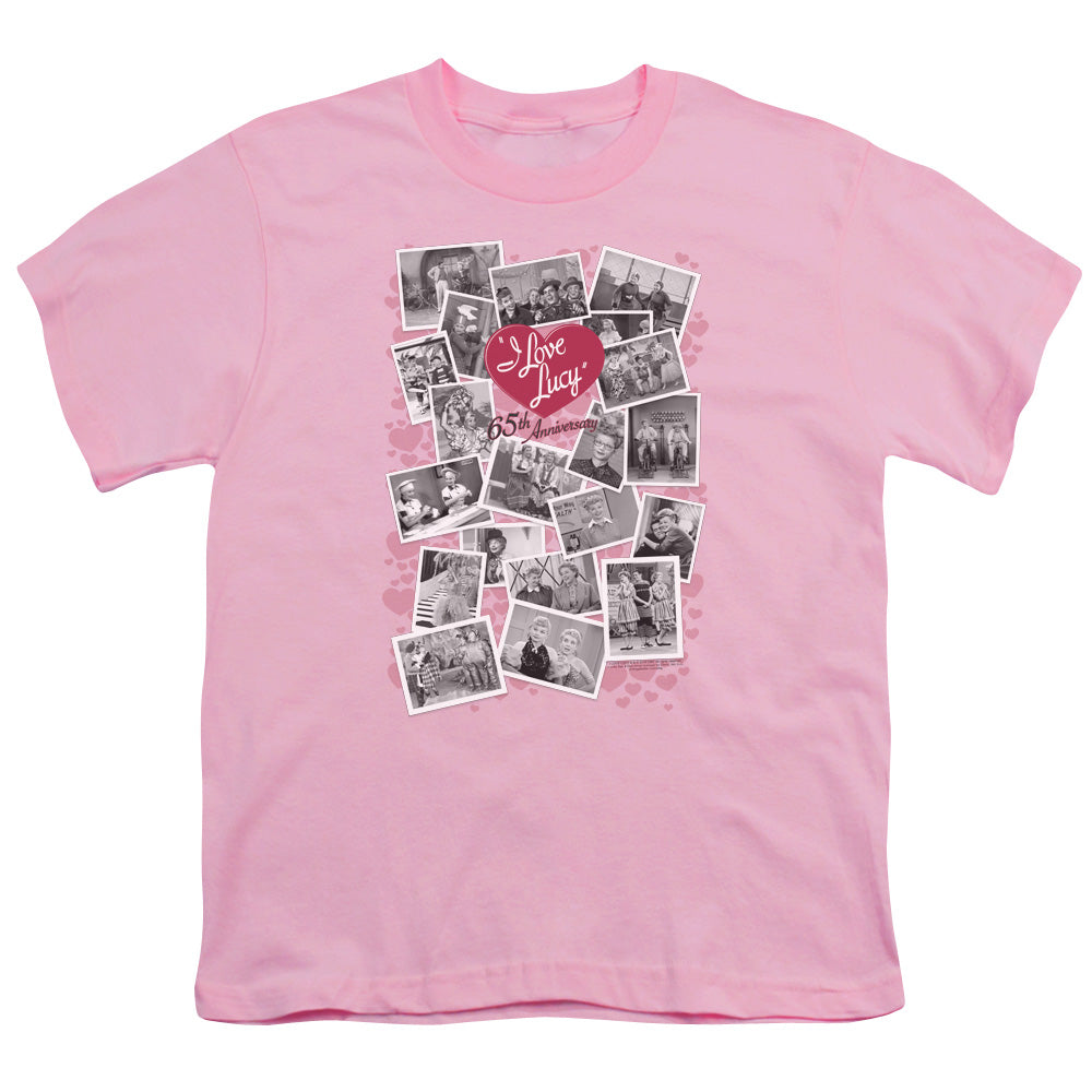 I Love Lucy 65th Anniversary Kids Youth T Shirt Pink