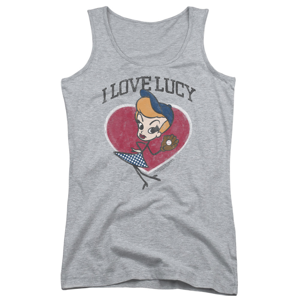 I Love Lucy Baseball Diva Womens Tank Top Shirt Athletic Heather