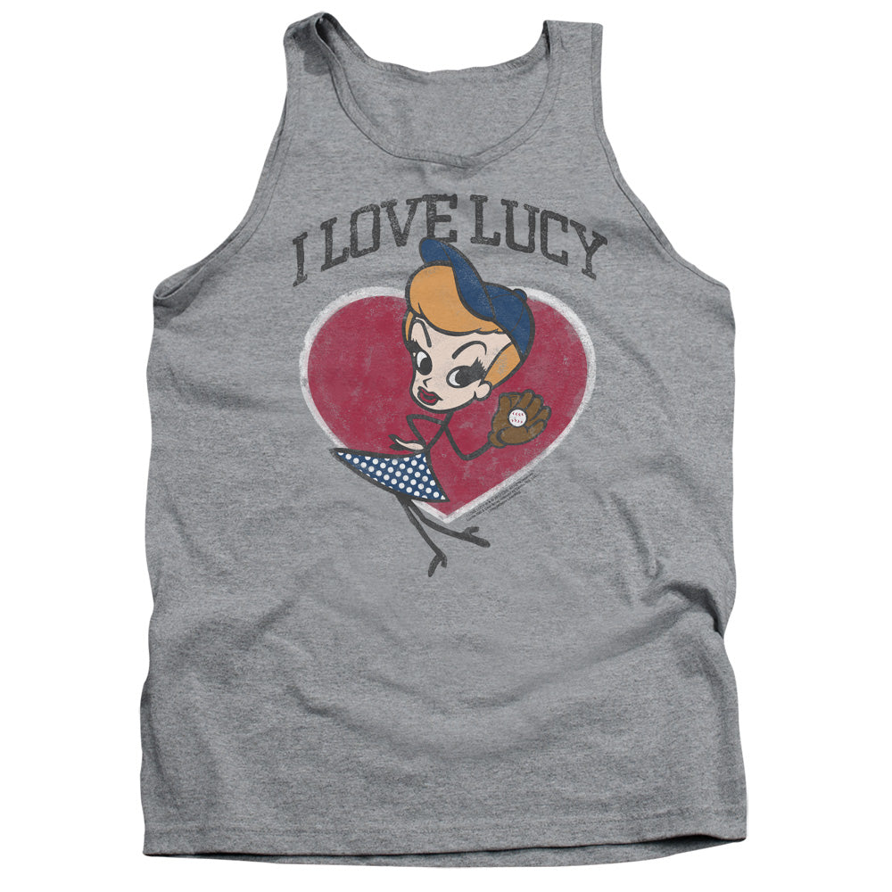 I Love Lucy Baseball Diva Mens Tank Top Shirt Athletic Heather