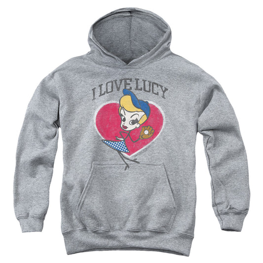 I Love Lucy Baseball Diva Kids Youth Hoodie Athletic Heather