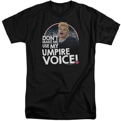 I Love Lucy Umpire Mens Tall T Shirt Black Officially Licensed
