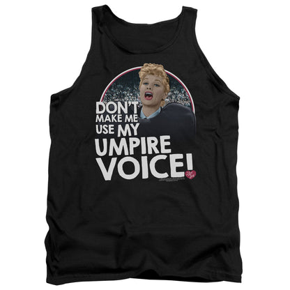 I Love Lucy Umpire Mens Tank Top Shirt Black