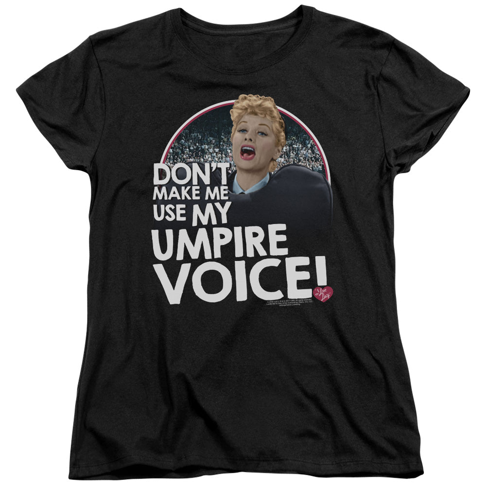I Love Lucy Umpire Womens T Shirt Black