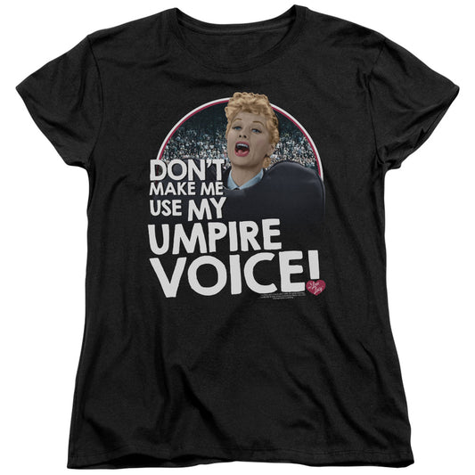 I Love Lucy Umpire Womens T Shirt Black