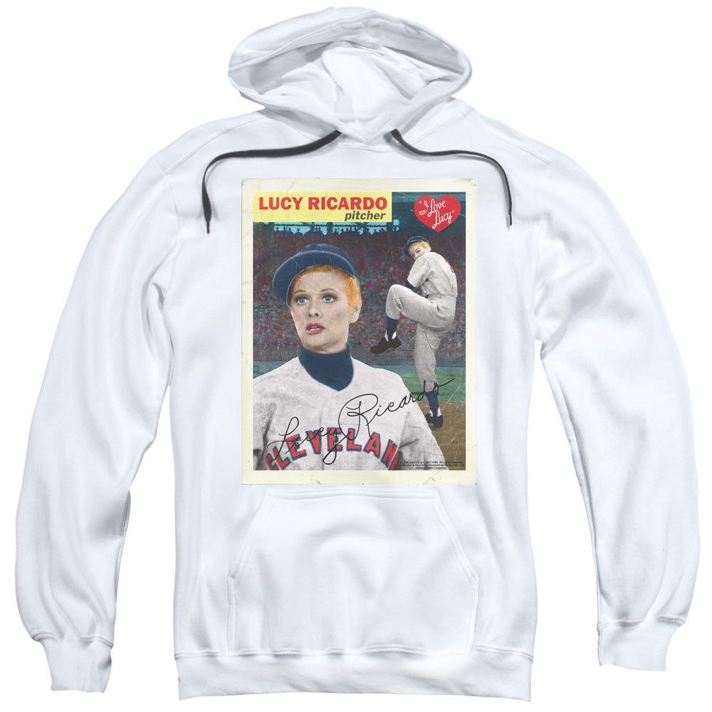 I Love Lucy Trading Card Mens Hoodie White