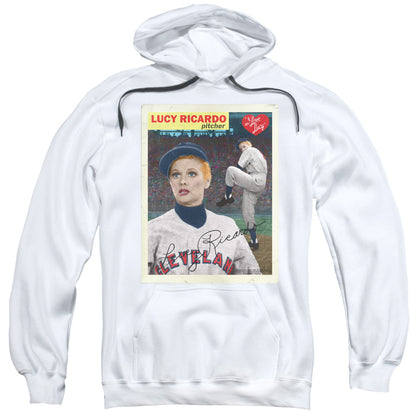 I Love Lucy Trading Card Mens Hoodie White
