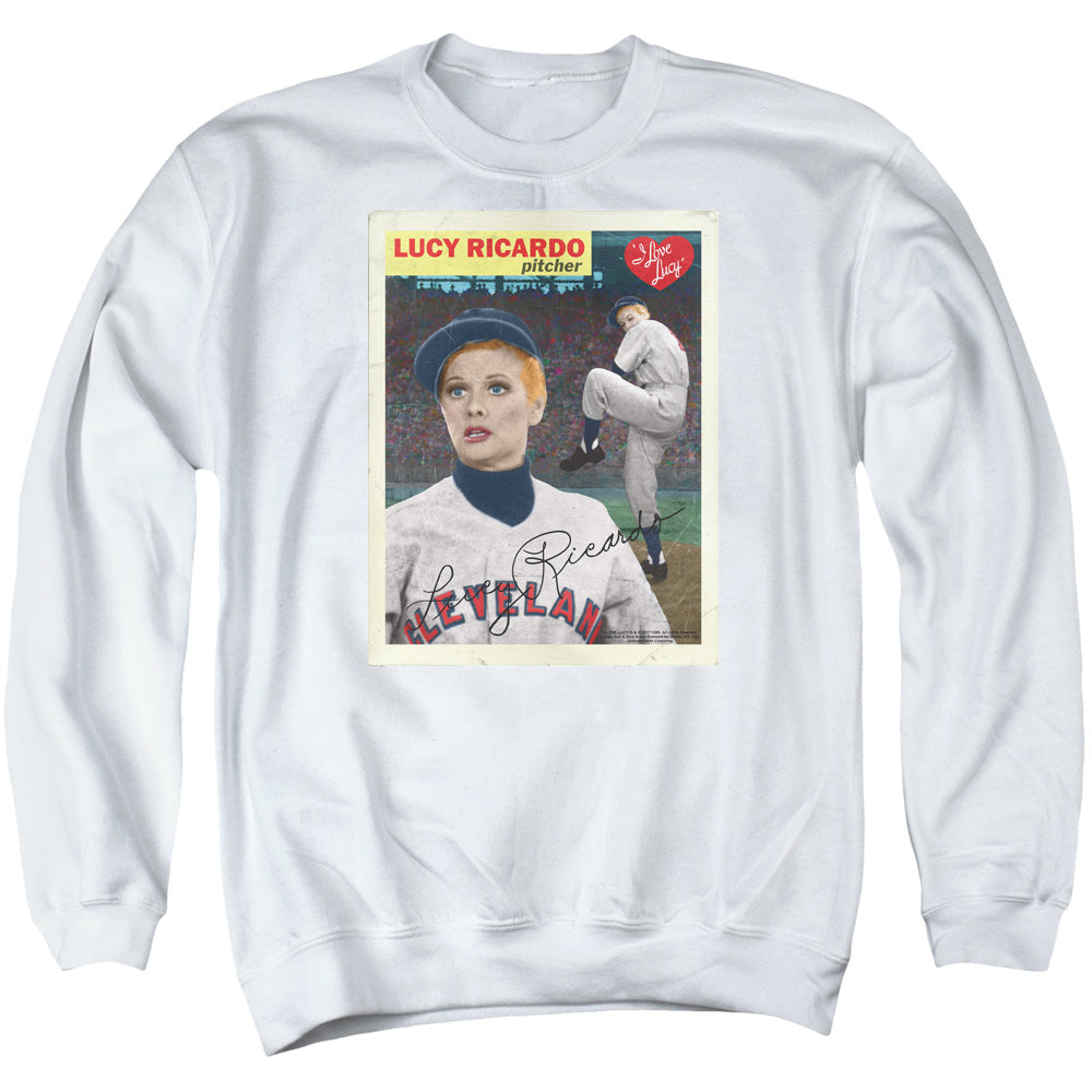 I Love Lucy Trading Card Mens Crewneck Sweatshirt White