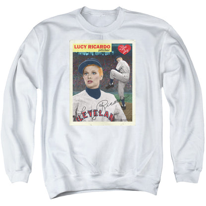 I Love Lucy Trading Card Mens Crewneck Sweatshirt White