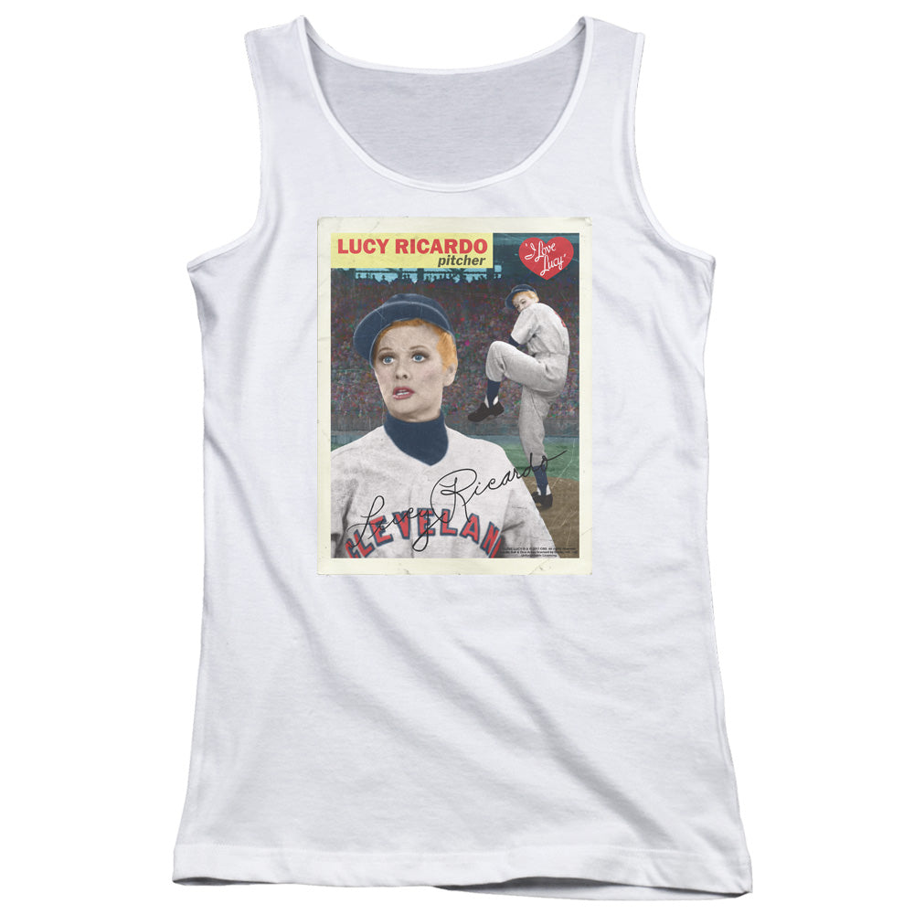 I Love Lucy Trading Card Womens Tank Top Shirt White