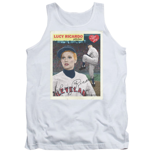 I Love Lucy Trading Card Mens Tank Top Shirt White