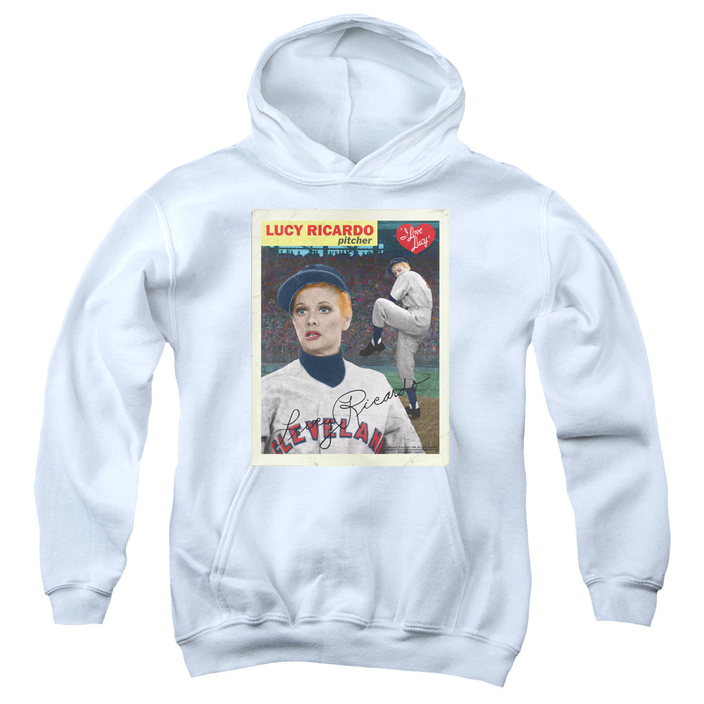 I Love Lucy Trading Card Kids Youth Hoodie White