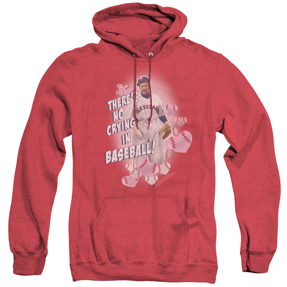 I Love Lucy No Crying in Baseball Heather Mens Hoodie Red