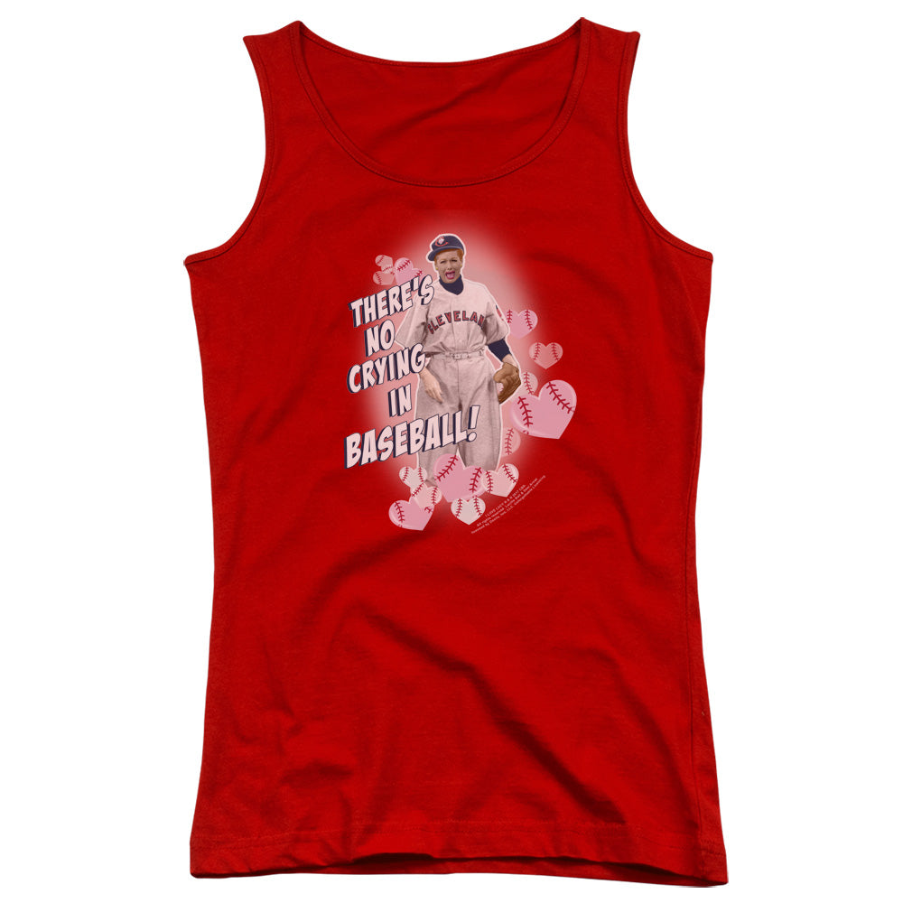 I Love Lucy No Crying in Baseball Womens Tank Top Shirt Red