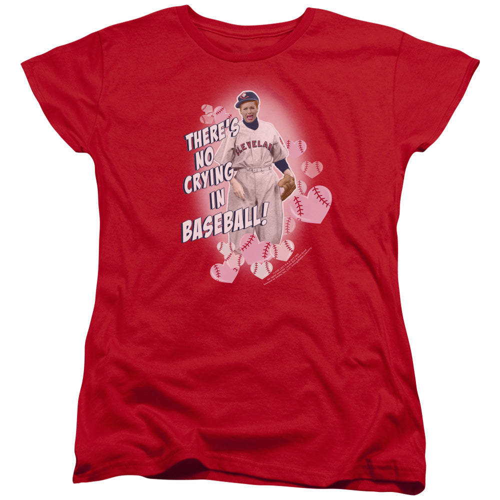I Love Lucy No Crying in Baseball Womens T Shirt Red