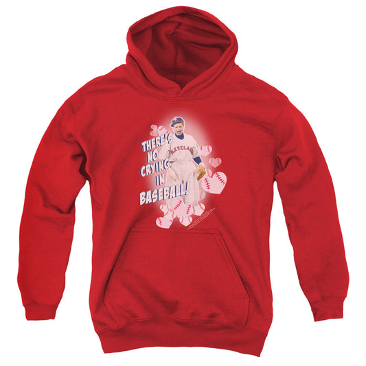 I Love Lucy No Crying in Baseball Kids Youth Hoodie Red
