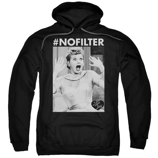 I Love Lucy No Filter Mens Hoodie Black
