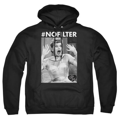 I Love Lucy No Filter Mens Hoodie Black Officially Licensed