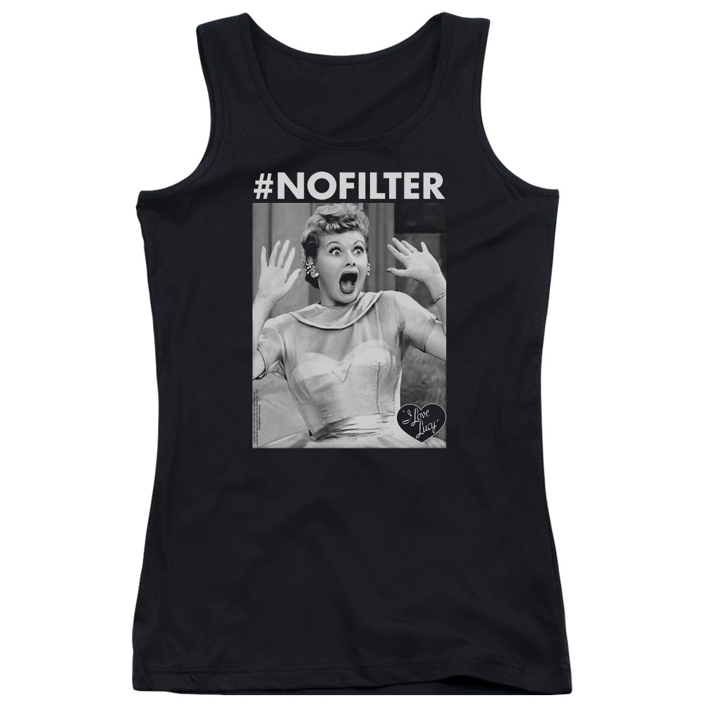 I Love Lucy No Filter Womens Tank Top Shirt Black