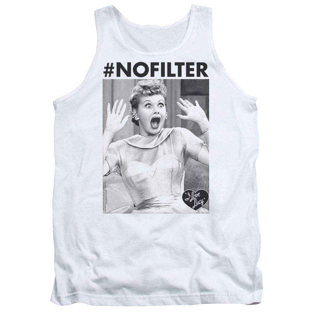 I Love Lucy No Filter Mens Tank Top Shirt White