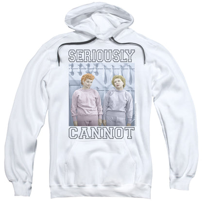 I Love Lucy Seriously Cannot Mens Hoodie White