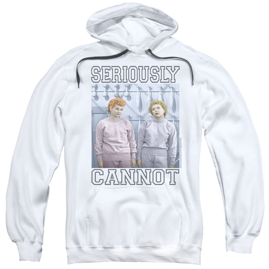 I Love Lucy Seriously Cannot Mens Hoodie White