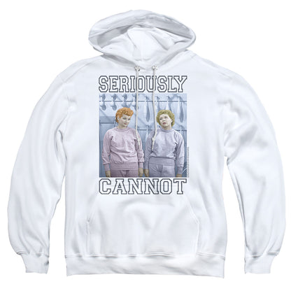 I Love Lucy Seriously Cannot Mens Hoodie White Officially Licensed