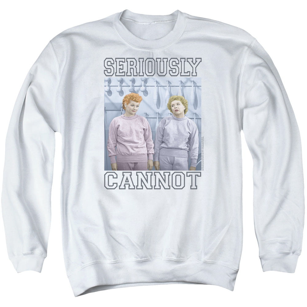 I Love Lucy Seriously Cannot Mens Crewneck Sweatshirt White
