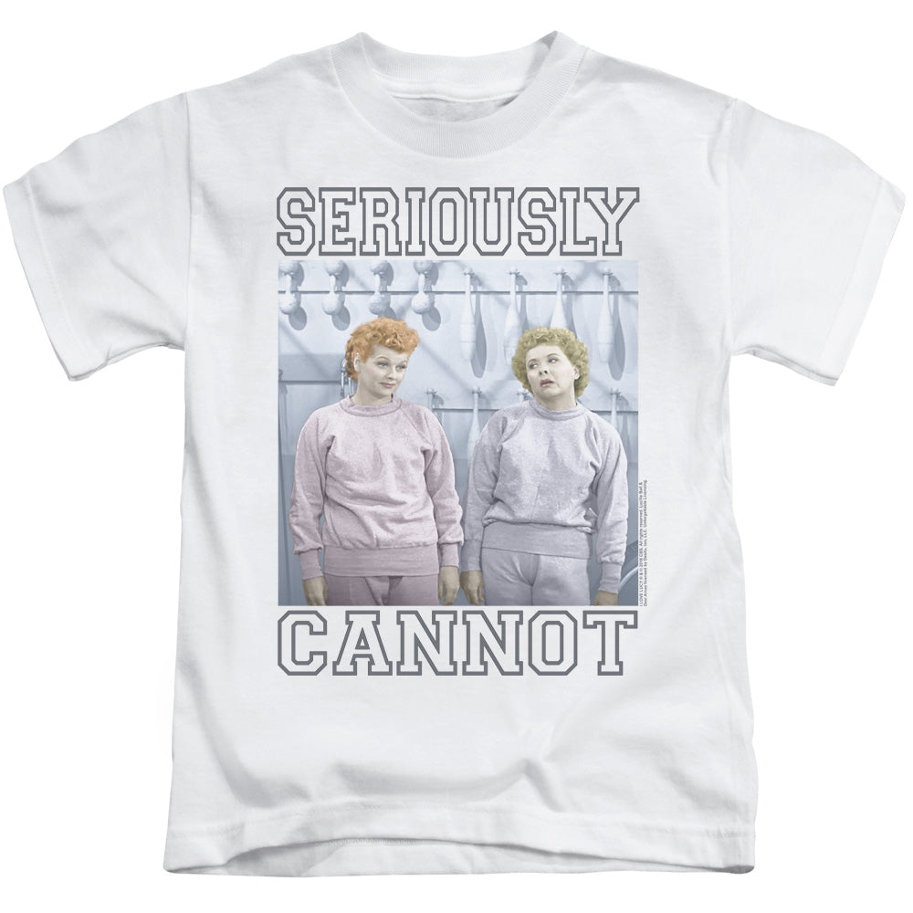 I Love Lucy Seriously Cannot Juvenile Kids Youth T Shirt White