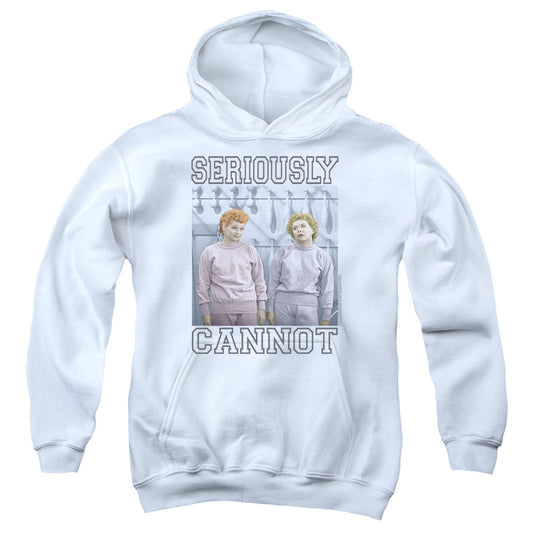 I Love Lucy Seriously Cannot Kids Youth Hoodie White